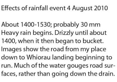 2010 - Whiorau Bay - Sedimentation effects after heavy rainfall on unsealed Rawhiti Rd